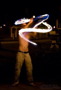 J. Andrew Baker fire dance in Wahta Mohawk Territory